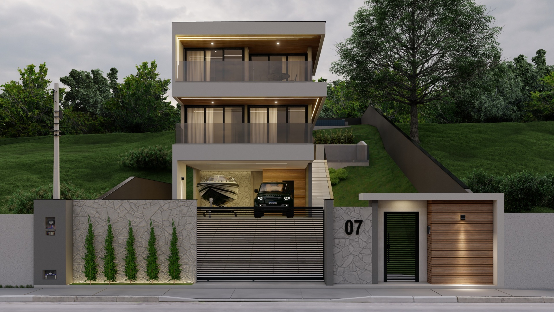 Fachada residencial moderna
