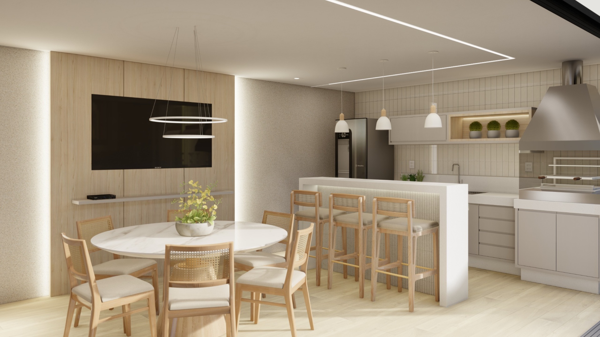 Espaço gourmet integrado